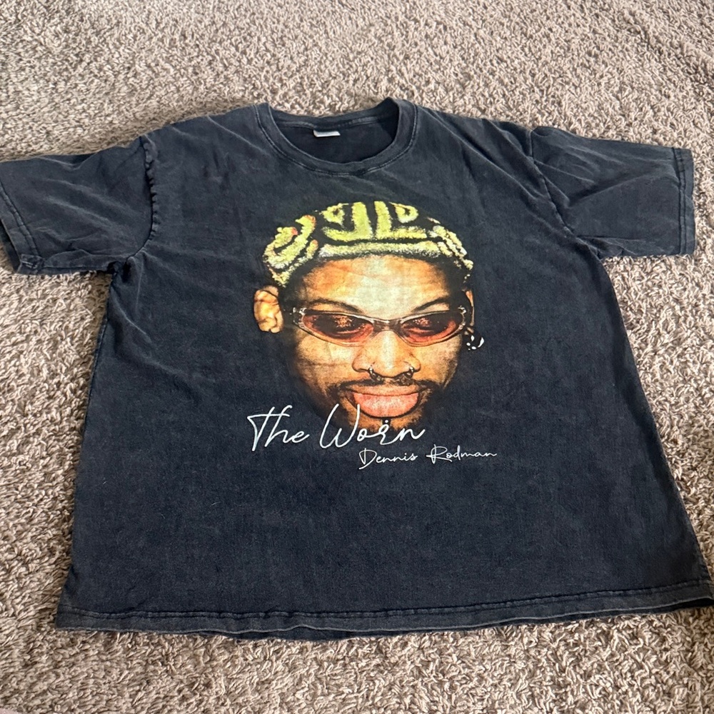 Black Graphic Tee featuring The Worm Design